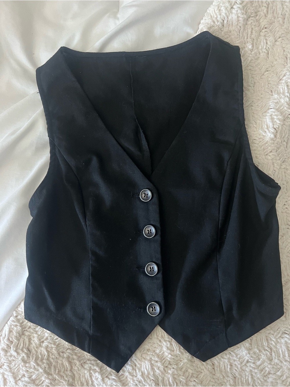 Women’s Business Casual Black Button-Front Vest